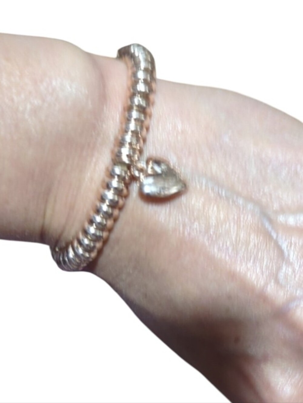 Rose Gold Heart Locket Slider Bracelet – Leather Cord with Heart Charm